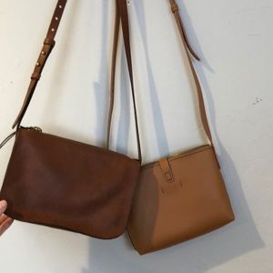 A madewell(dark brown) and a J. Crew crossbody bag